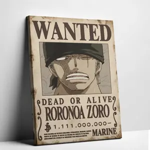 Roronoa Zoro Wanted Poster Wall Poster, Premium Poster. Graphic Print