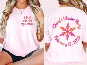 Dougs Winter Party T Shirt, Dougs Winter 2 sides Shirt, Winter Party T Shirt,  Fashion Cotton, Full Colors, Full Sizes, For Men, For Women
