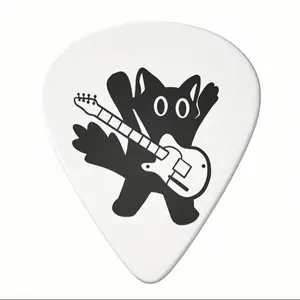 Cat Playing Guitar Pattern Kitty Guitar Pickswith Keychain, Guitar Pick & KeychainSet,Music Accessories for Bass,Acoustic & Electric Guitar, GuitarAccessories,Music Studio Equipment