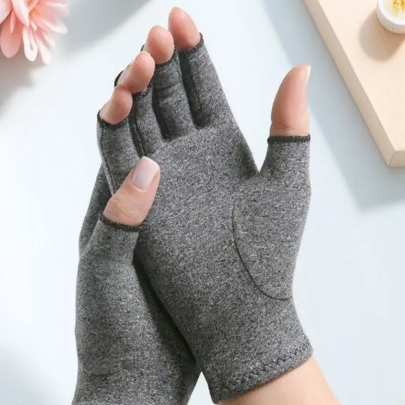 Compression Gloves, Breathable Elastic Support Gloves, Fingerless Gloves for Arthritis and Tendonitis, Ideal for Tennis, Golf, Workout, Fitness Exercise Accessories, Sports & Outdoor Accessories