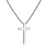 【Christian Jewelry】Silver/Gold/ Black Cross Necklace for Men and Women, Cross Pendant Necklace and 2.5mm Cross Chain for Men 16-24 Inch Religious Jewelry