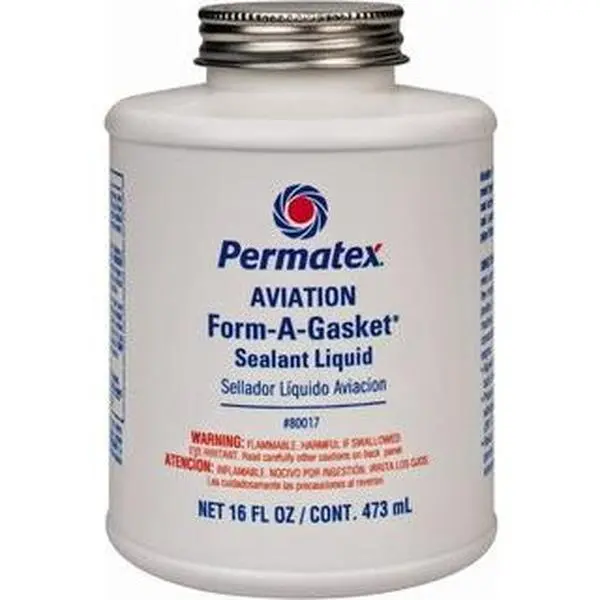 Permatex Aviation Liquid Gasket Sealant, 16 oz (473 ml) Brush Top Can (80017), Dark Brown, -65° to 400°F Operating Temperature Range