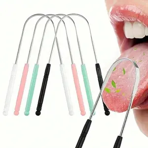 Stainless Steel Tongue Scraper, Oral Hygiene Tool, Ergonomic U-Shaped Handle, Multiple Colors Available, Effective Cleaning, Fresh Breath, Tongue Scraper Cleaner