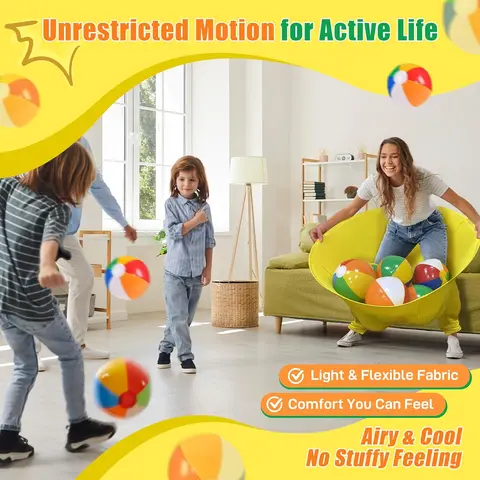 4PC Unisex Oversize Granny Pants Giant Toss Game Set (22-Piece Bundle) - Durable, Soft on Skin, Breathable, Easy to Play & Store - Includes Bounce Ball & Pump - Ideal for Adults, All Ages Picnic Parent-Child Fun Christmas Gift