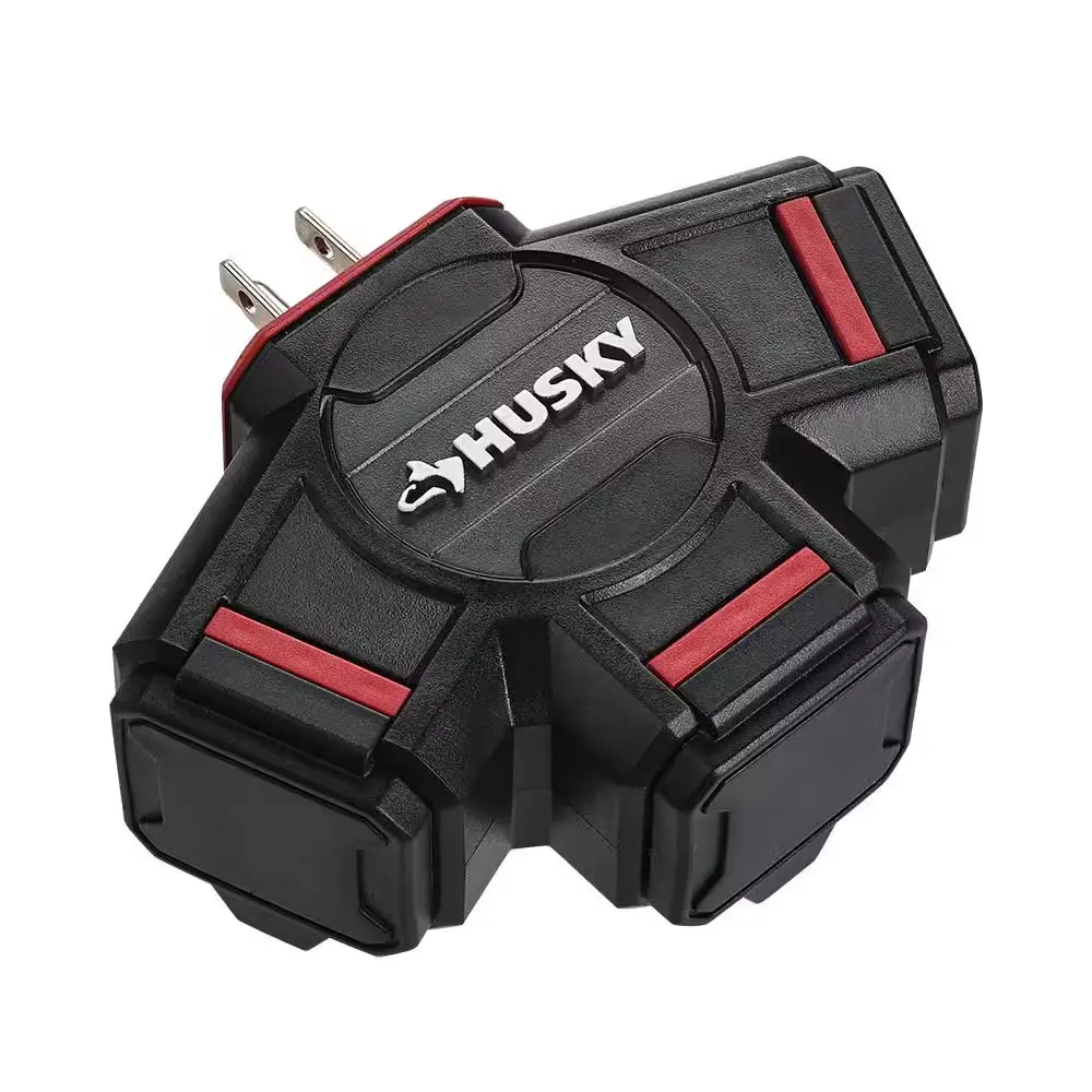 NEW 3-Outlet Power Hub for Indoor/Outdoor Use — Expand One Socket into Three Safely Husky