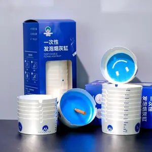 Disposable Ashtray 25-Pack, Portable & Eco-Friendly Paper Ashtrays with Deodorizing Smokeless Gel, for Indoor Outdoor Use, Travel, Car Cup Holder, Parties and Camping