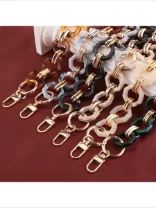 Solid Color Acrylic Bag Chain, Detachable Bag Chain for Women's Bag, Fashionable Chain Strap, Fashionable Bag Accessories for Daily Use