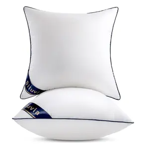 Euro Pillows 26x26 Pillow Inserts Set of 2 Square Throw 26 Pillow with 100% Cotton Cover for Sofa, Couch, and Bed - White