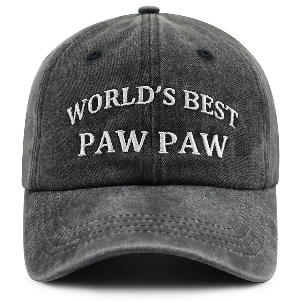 High Quality Embroidered Paw Paw Cotton Dad Hat - Adjustable, Breathable Baseball Cap for Men, Funny Statement Hats for Grandfather, Christmas, Father's Day, Birthday Gifts, Thoughtful, Surprise, Anniversary, Casual, One Size Fits Most
