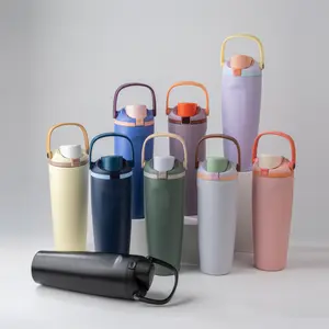 Hot-Selling 30oz Fruit Cup with Handle Outdoor Sports Water Cup Simple 304 Stainless Steel Insulated Cup Wholesale Drinkware Flasks