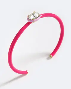 VACAY CUFF Adjustable Solitaire Crystal & Hand-Painted Glossy Enamel Bracelet Inspired by Emma's Byron Bay Vibes