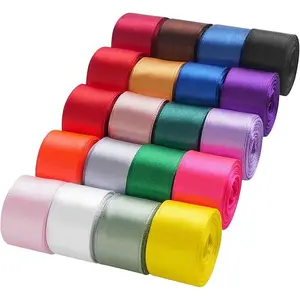 LIUYAXI Rainbow Ribbon 1 Inch Double Faced Satin Ribbon Set for Gift Wrapping Crafts Hair Bows Wedding Party Decor Baby Shower Flower Bouquet,  Colors with 5 Yards Each, Total 100 Yards