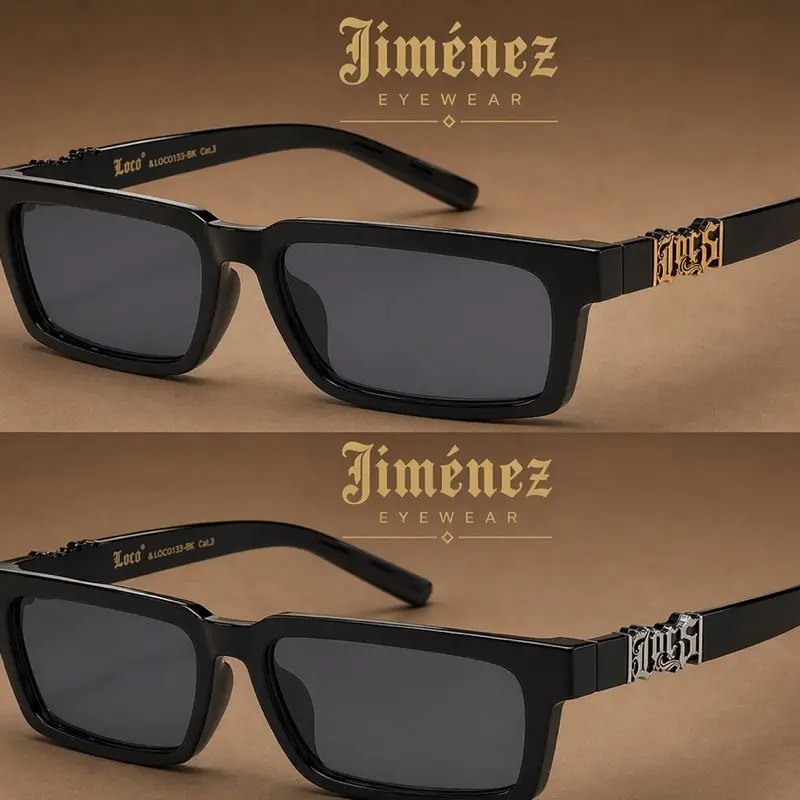 New 2026 Locs Og Thin Logo Metallic or Gold Trim Logo Hardcore Look Fashion Unisex Sunglasses Trendy