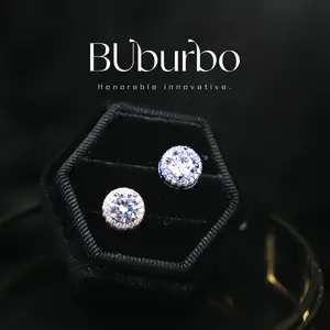 【Must be】S925 Silve Moissanite Stud Earrings Fashion Classic Ear Jewelry Gift for Men Genuine Authenticity Certificate Daily Wear