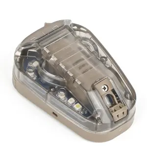 Helmet Signal Light Optional 4 Modes with Visible LED + IR Constant-on/Strobe, Waterproof Ladybird Survival Identification Lamp for Outdoor Sports