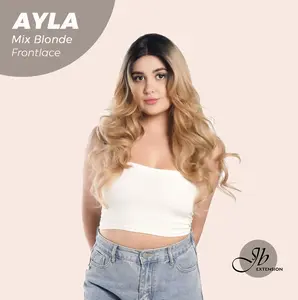 JBEXTENSION AYLA  24 Inches Body Wave Blonde With Dark Root Pre-Cut Frontlace Wig AYLA