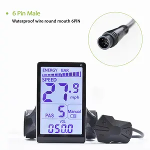 Waterproof M5 6pin Electric Bicycle Wired Display Controller, Compatible Only with Uart 2 Protocol, Durable & Reliable Connection