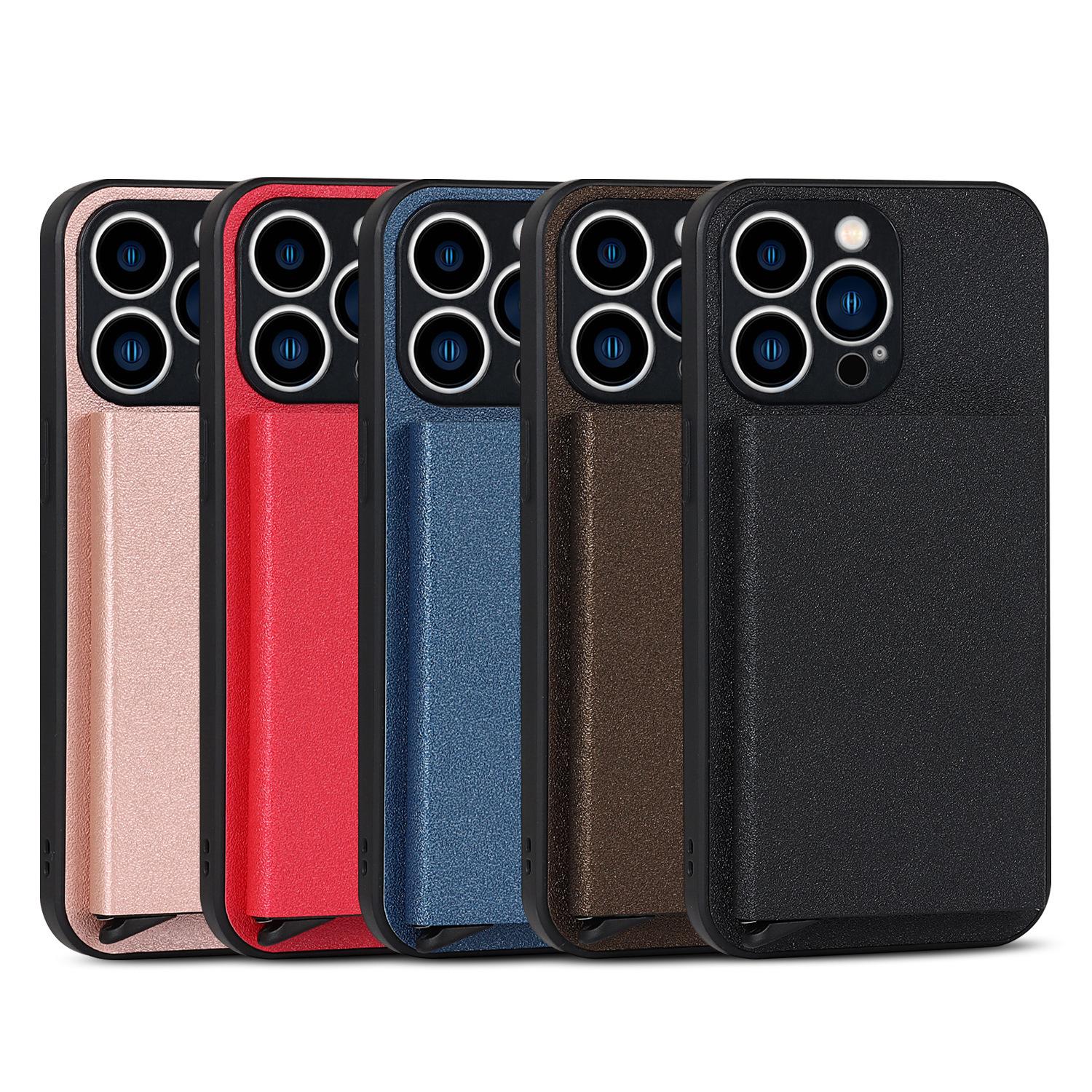 Suitable for iPhone 14 PROMAX plug-in phone case  Apple 11 aluminum alloy wallet phone case IP13 protective case