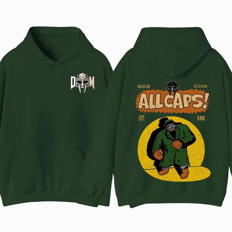 MF Doom Madlib All Cap Hoodie, Rap Music Sweatshirt, Madvillain Metal Tee, Gift For Music Lover
