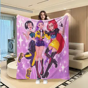 Soft Comfortable Printed, Figure Print Blanket, Soft Cozy Blanket, Office Nap Air Conditioning Blanket, Sofa Blanket, Autumn Winter Car Blanket, Hotel Couch Bed Camping Multi-Purpose Blanket