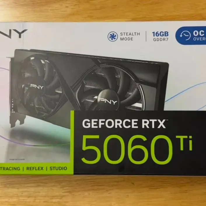 GeForce RTX 5060 Ti 16GB Overclocked Dual Fan GPU DLSS 4 PNY VCG5060T16DFXPB1-O