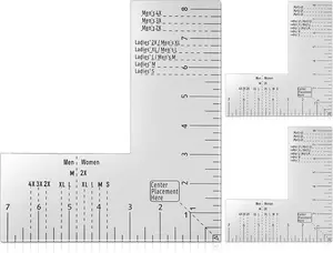 3 count Left Chest Logo Placement Tool T Shirt Ruler Guide 8.27" x 7.24" for Heat Press Printing  Embroidery Placement Ruler for Adult Men Women Size