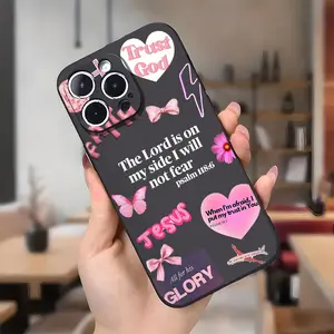 Choose Faith Over Fear Bible Verse Psalm Aesthetic Winter Decor iPhone Case for iPhone 16 11 15 14 13 12 Pro Max Plus Black Phone Case Protective Christian Gifts for Sister Women Men Protection Smartphone Cover Cellphone Casing Protector Astronaut