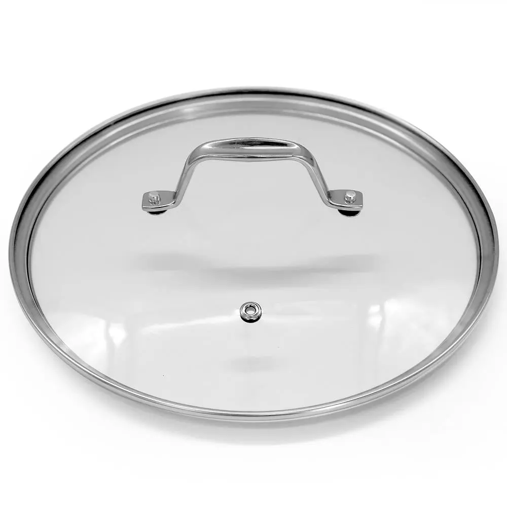 Cookware Stockpot Lid – Fits 11" Pot | Tempered Glass Lid with Stainless Steel Rim, Heat-Resistant up to 500°F - Oven & Dishwasher Safe, Stain-Resistant & Easy to Clean – Kitchen Accessory