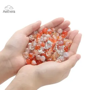 Aethera Metal Glazed Beads Mixed Color Loose Round Imitation Jade Glossy Craft Beads for Vintage DIY Jewelry Making Bracelet Necklace Earring Handmade Crafts