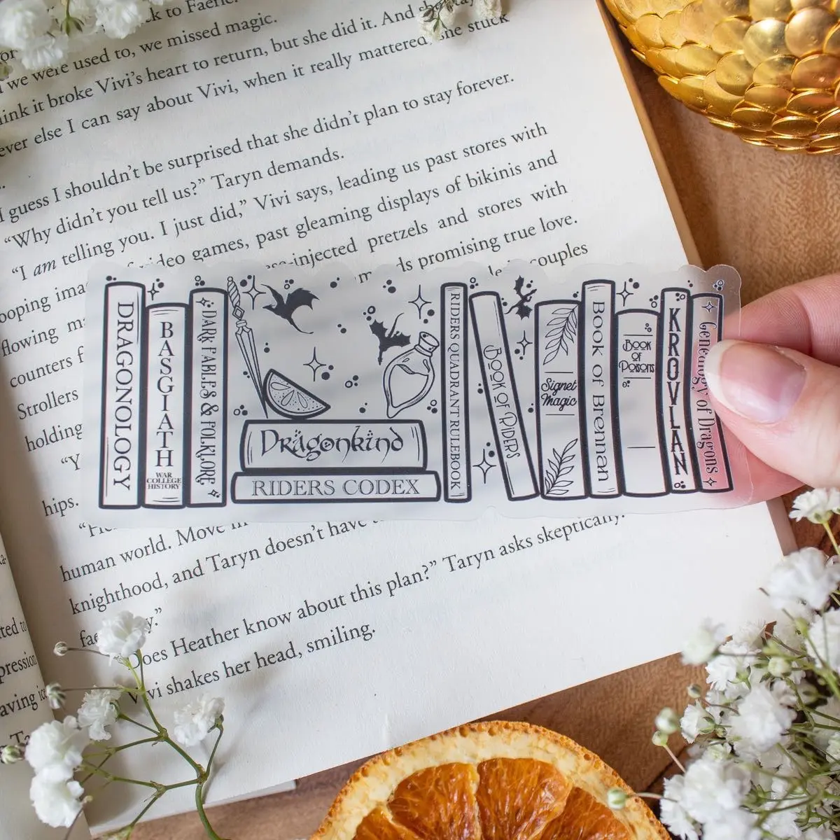 Violet’s Bookshelf Vinyl Sticker | Ereader Sticker | Officially Licensed Fourth Wing Merch