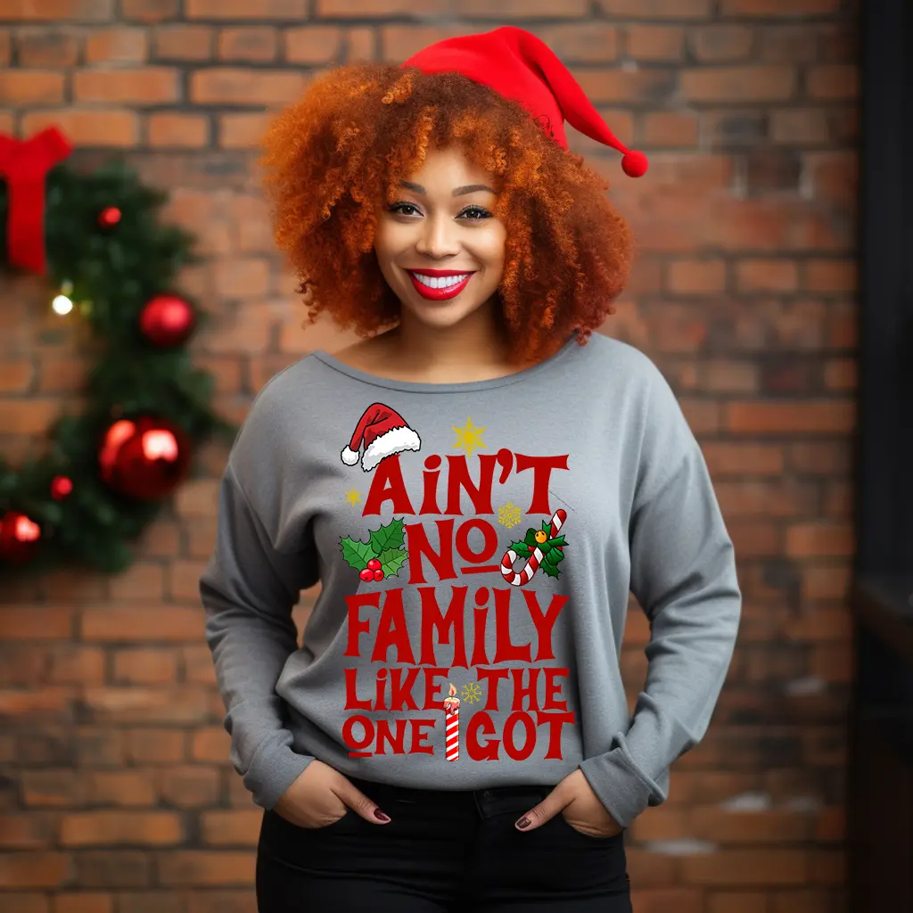 5-Pack or 10-Pack Ain't No Family Like the One I Got Christmas DTF Heat Transfer for DIY T-Shirt Printing- 11x15