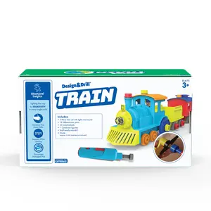 Educational Insights Design & Drill All Aboard Train, 30 Piece Take Apart Toy with Electric Drill Toy, STEM Toy, Gift for Boys & Girls, Ages 3+ building toy