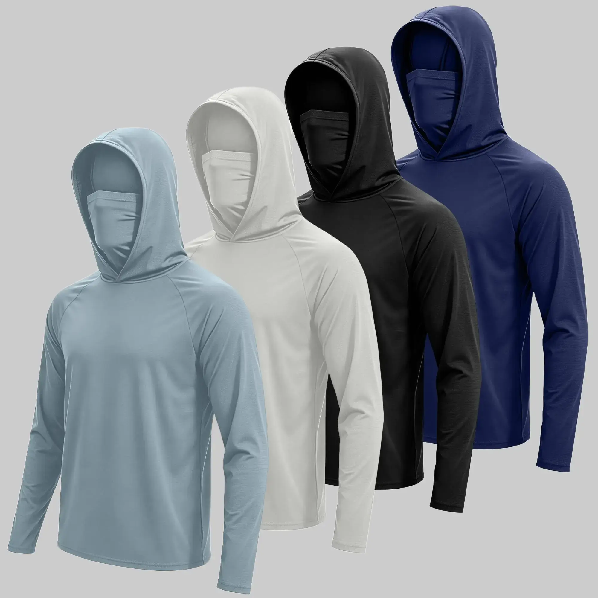 CXQVRLIXO 4-Piece Men's Casual Hoodie Pullovers Slim Fit Long Sleeve Lightweight UPF Sun Protection Soft Breathable Classic Versatile Machine Washable Comfort Multi-Occasion Wear Menswear Set Stylish Tops summerwins
