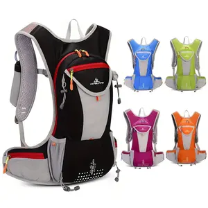 15L Soft Shell Daypack with Adjustable Chest Strap - Lightweight, Multi-Pocket Hiking & Cycling Backpack for Men and Women, Black with Red and Orange Accents, Outdoor Adventure Gear | Adjustable Strap Backpack | Durable Zipper Closure, Hiki