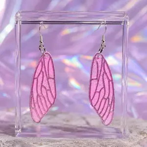 Pink Glitter Fairy Earrings