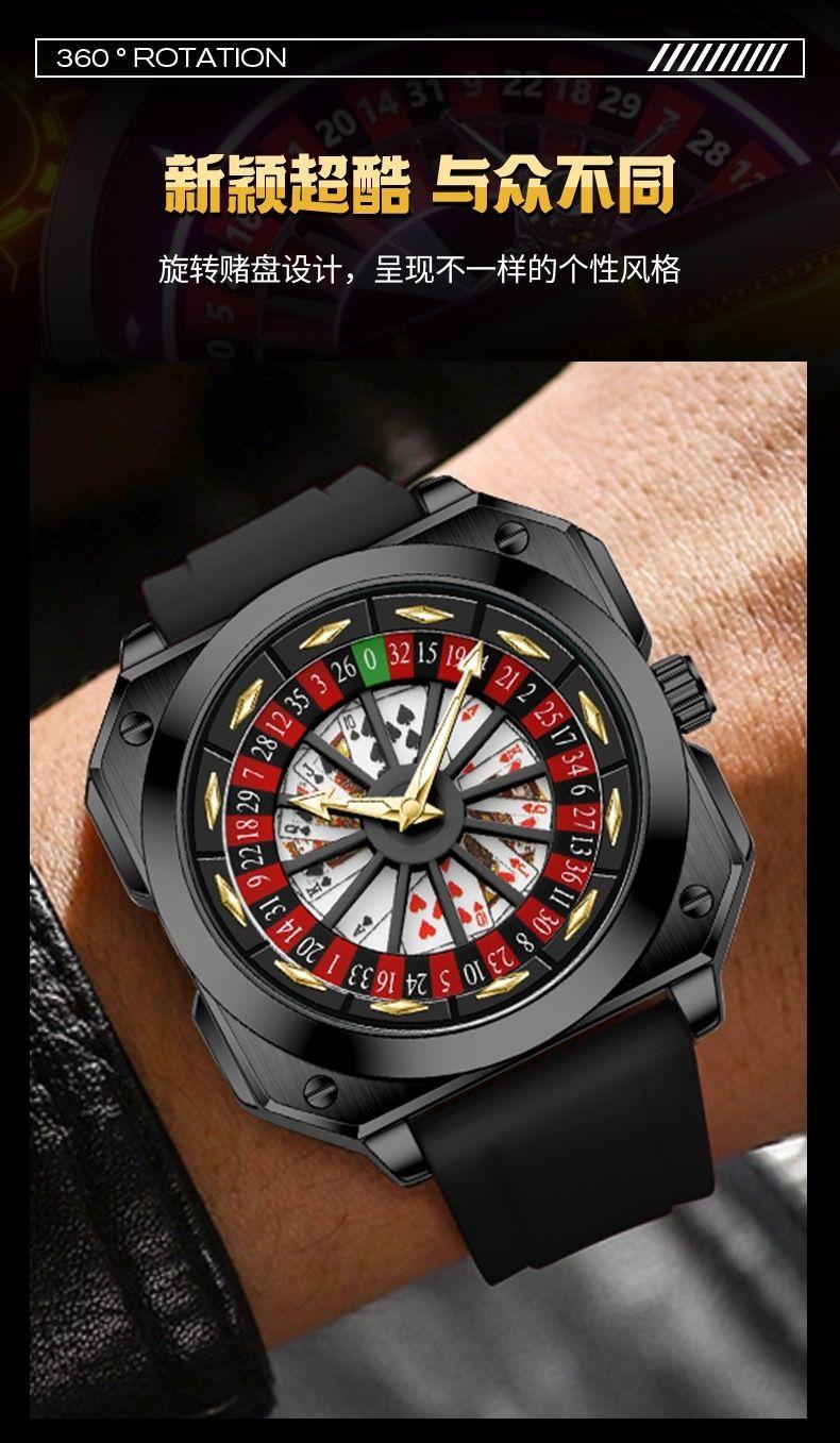 Swiss Brand New Rotating Fortune God Watch Fashion Men Wristwatch Creative Luminous Waterproof Automatic Quartz Watch