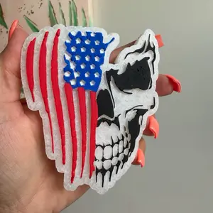 Flag and skull car freshie