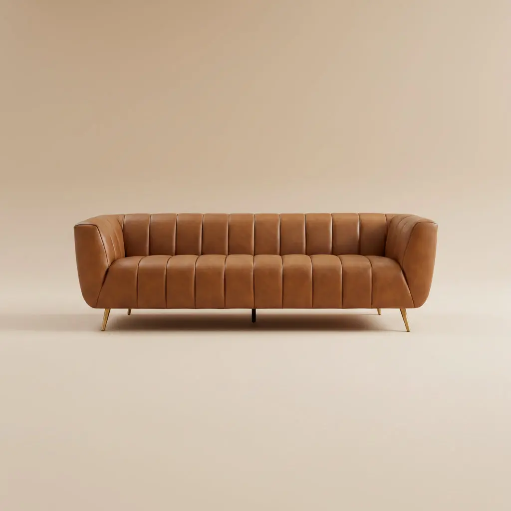 Clodine Cognac Leather Sofa