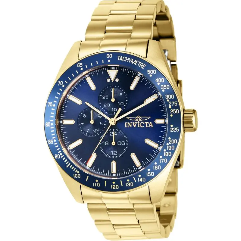 Invicta Men's 38967 Aviator Quartz 3 Hand Blue Dial Watch