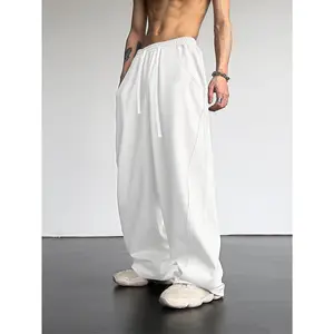Minimalist White Wide-Leg Sweatpants | Clean Aesthetic Streetwear Bottoms