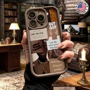 Stylish Faith Quote Collage Aesthetic Design Case for iPhone 17 16 15 14 Pro Max 13 12 11 XR XS Plus Air Slim Shockproof Anti Drop Protective Durable TPU Cover