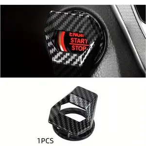 Car Interior Accessory - Engine Start Button Decorative Cover, Metal Material, Universal Key Ignition Switch Protector, Suitable for Sedans
