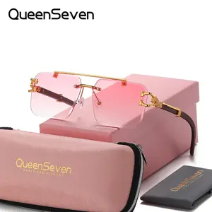 Queenseven Unisex High-End Craftsmanship Full Frame Sunglasses Play Golf Square Frame Sunglasses UV400
