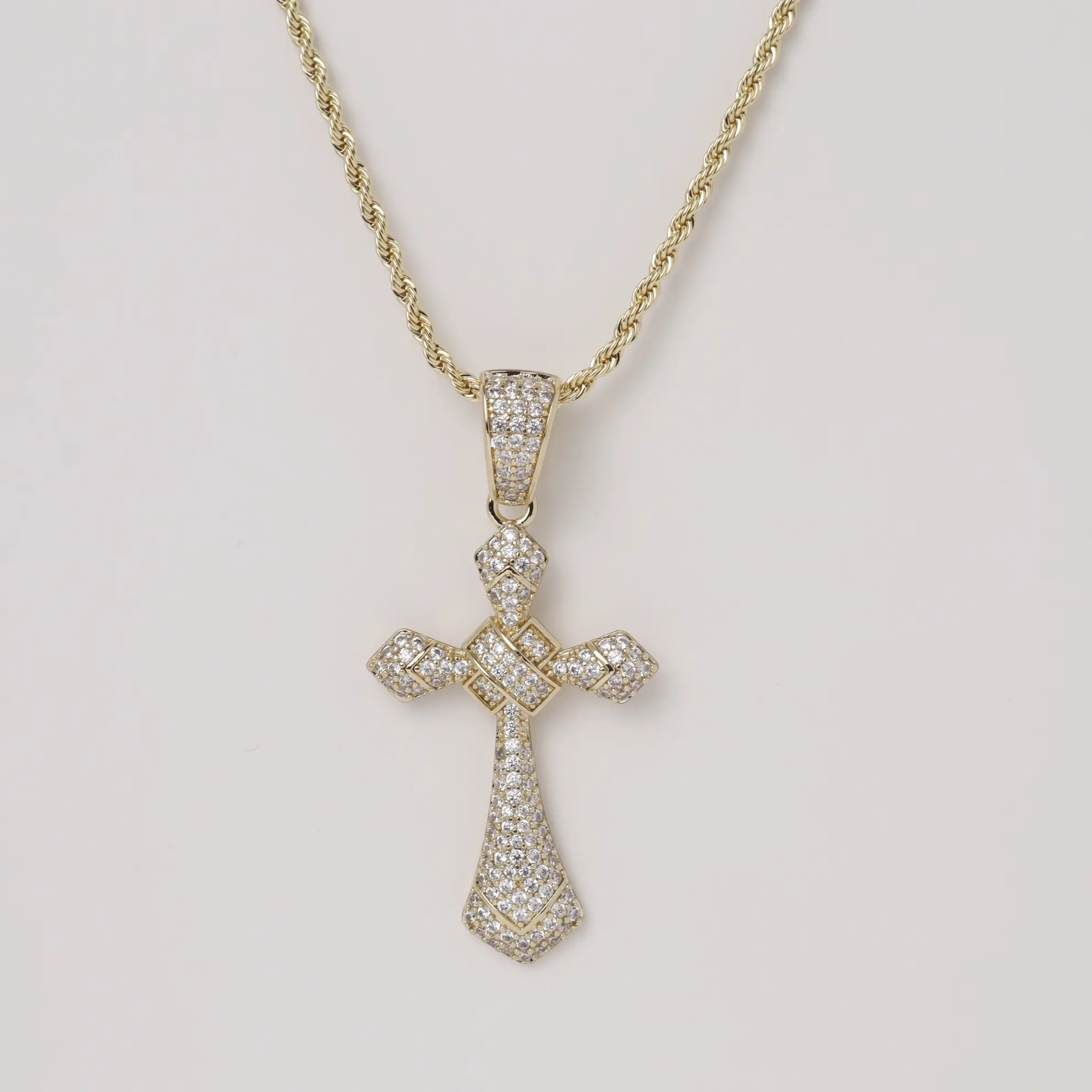 Cross Pendant Necklace | 14K Gold Plated | 18" Chain | Multiple Charm Options | Gold