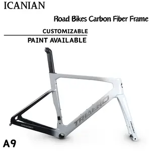 A9 Carbon Fiber Road Bike Frame Custom Graphics,  Di2 UCI-Approved Disc Brake Road Bike Frame Compatible outdoorfun