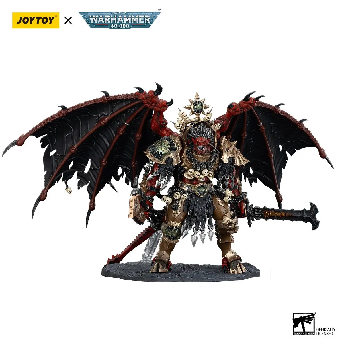 JOYTOY Warhammer 40K World Eaters Angron, Daemon Primarch of Khorne 1/18 Limited Edition Action Figure Model Collectible for Display for Back to School, Thanksgiving Gifts, Office Desktop Decoration