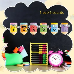 6 Cute Pencil-Shaped Sticky Note Pads with 360 Pages, Colorful and Fun Expressions for School Office Home Organization, Perfect Gift Idea Sticky Labels