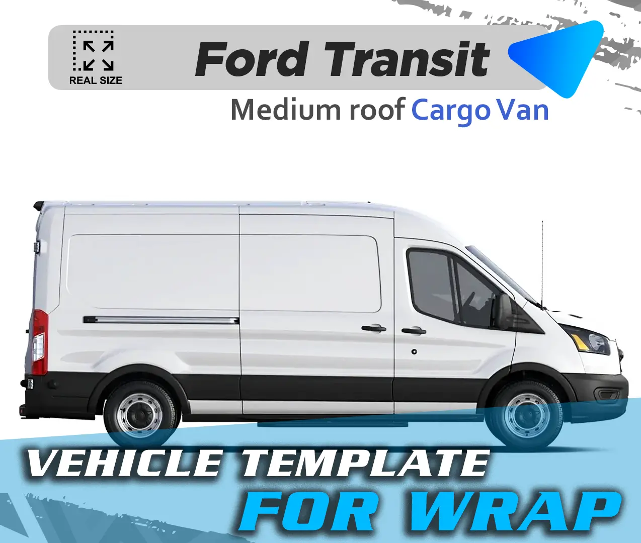 Ford Transit Medium Roof Wrap Template 1:1 Scale