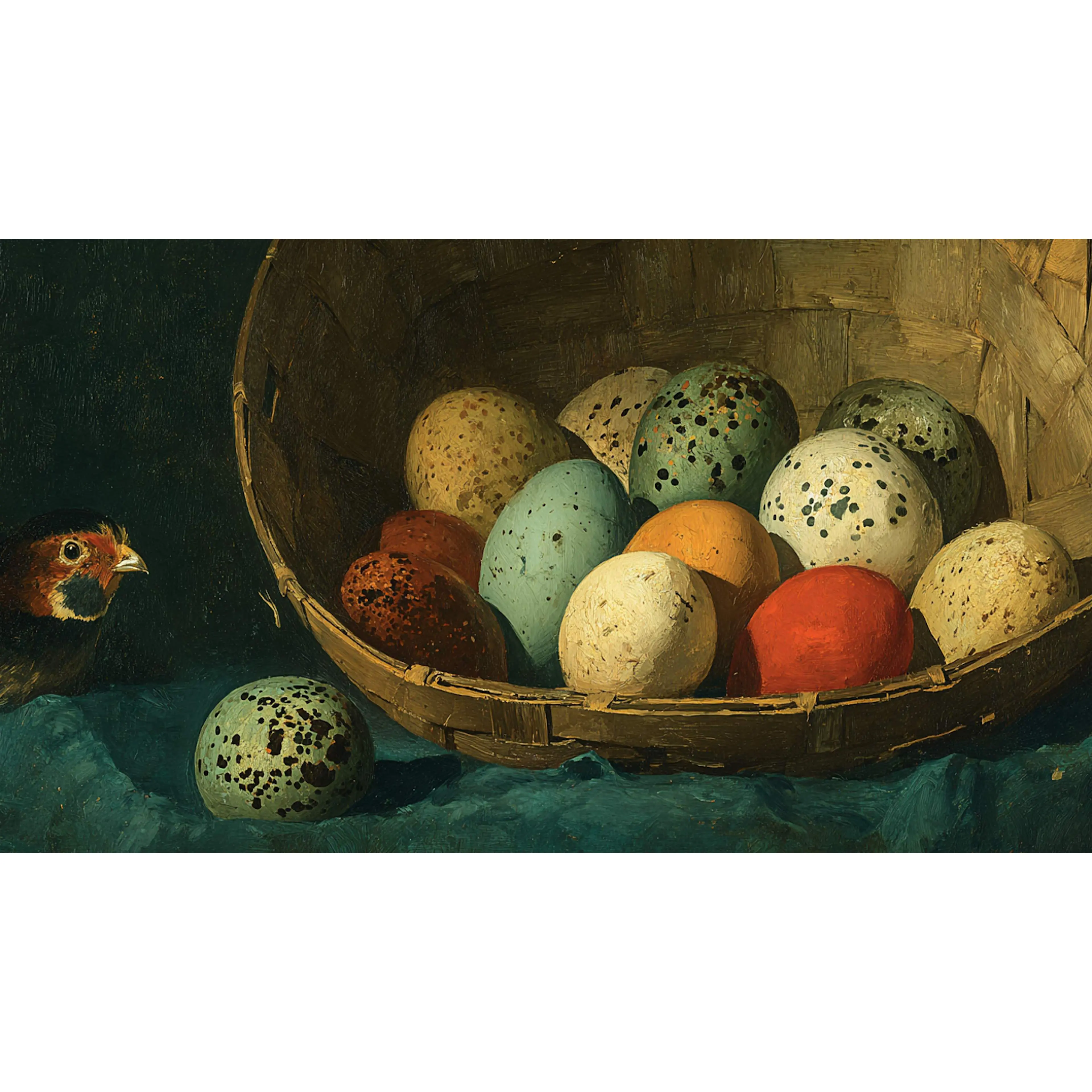 Speckled Quail Eggs Basket