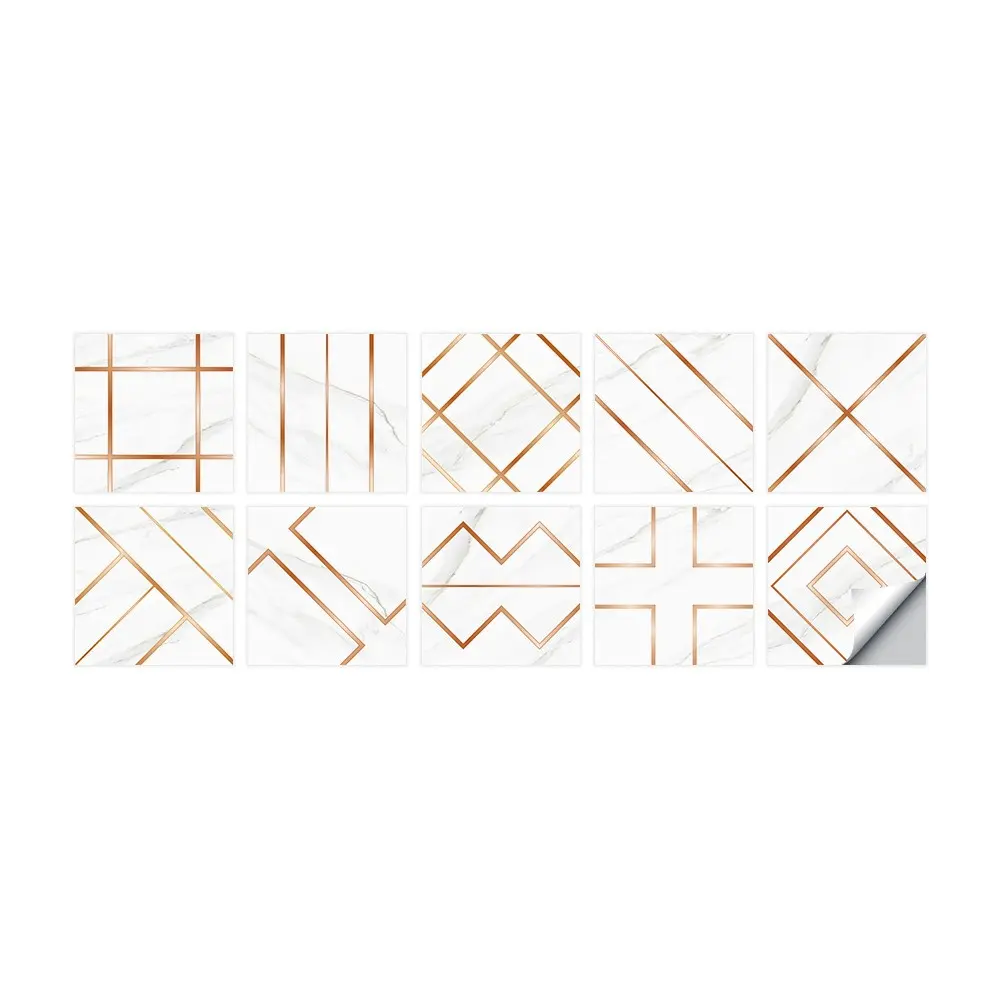 10 Sheets Creative Geometric Pattern Wall Stickers, Waterproof and Easy to Apply, Suitable for Living Room TV Background Wall Decoration, 3.94in x 3.94in, 5.91in x 5.91in,7.87in x7.87in#TOP PICKS